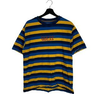 Guess Embroidered Logo Striped T-Shirt